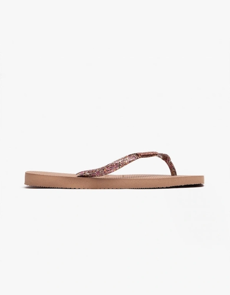 HAV SQUARE LOGO METALLIC Womens Flip-Flops Rose Gold