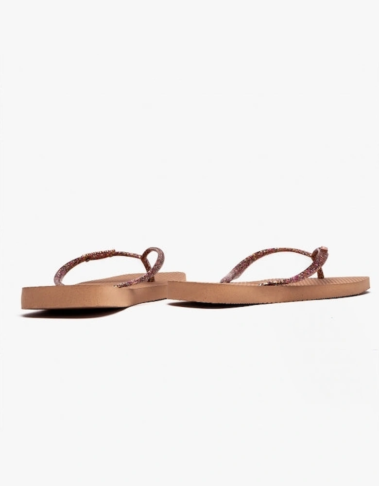 HAV SQUARE LOGO METALLIC Womens Flip-Flops Rose Gold