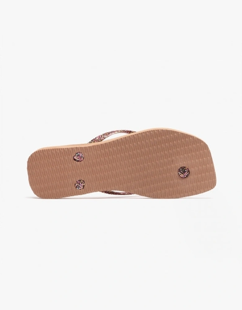 HAV SQUARE LOGO METALLIC Womens Flip-Flops Rose Gold