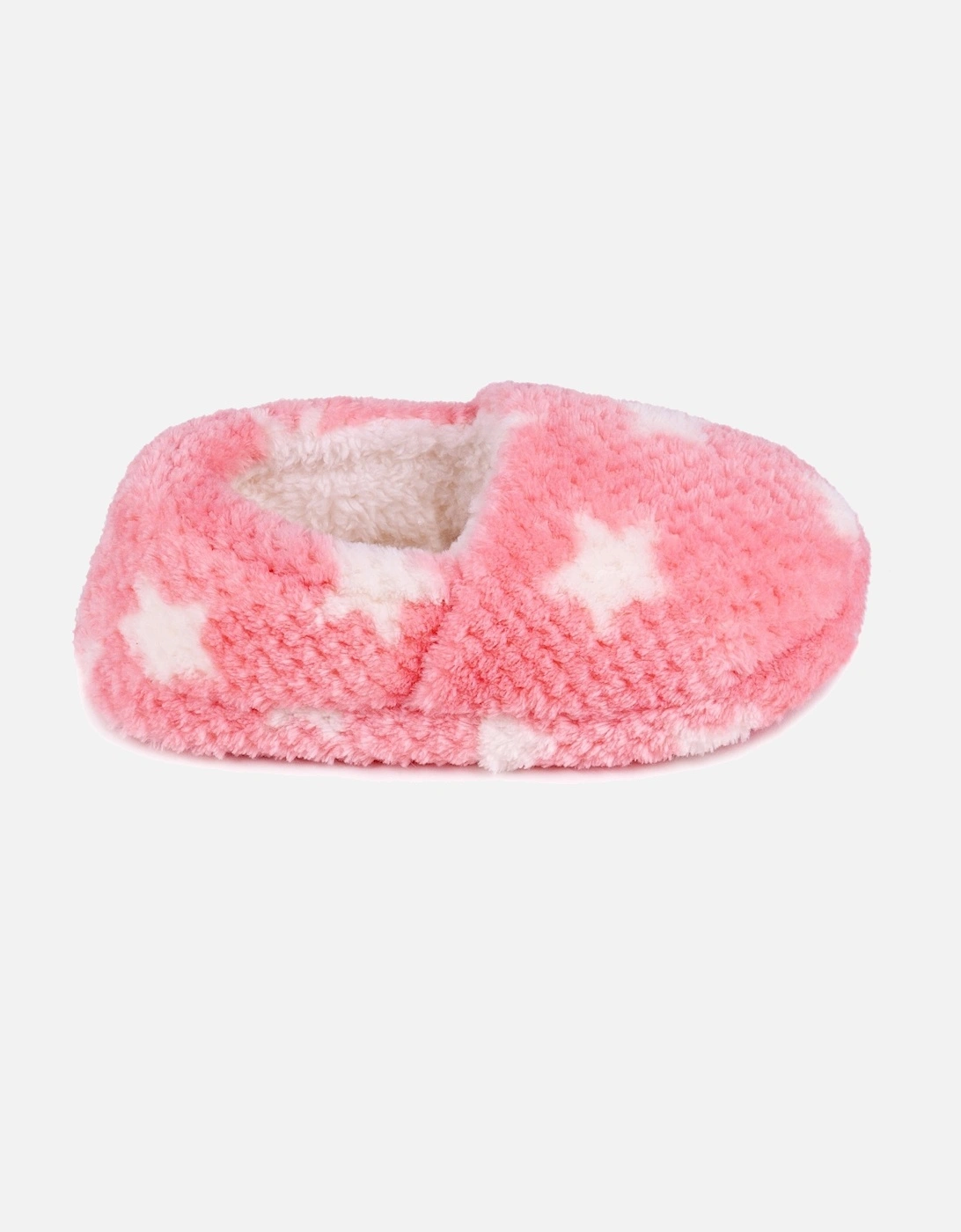 Isotoner PINK STAR Kids Back Slippers Pink, 7 of 6