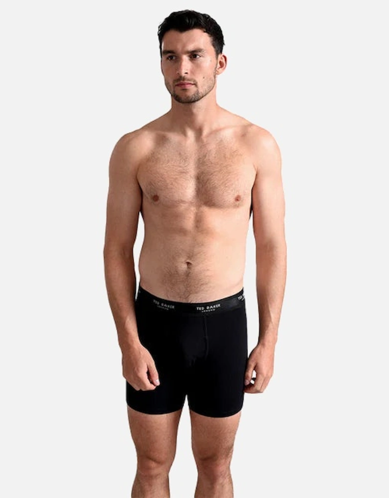 3-Pack Cotton Boxer Briefs Mens Black