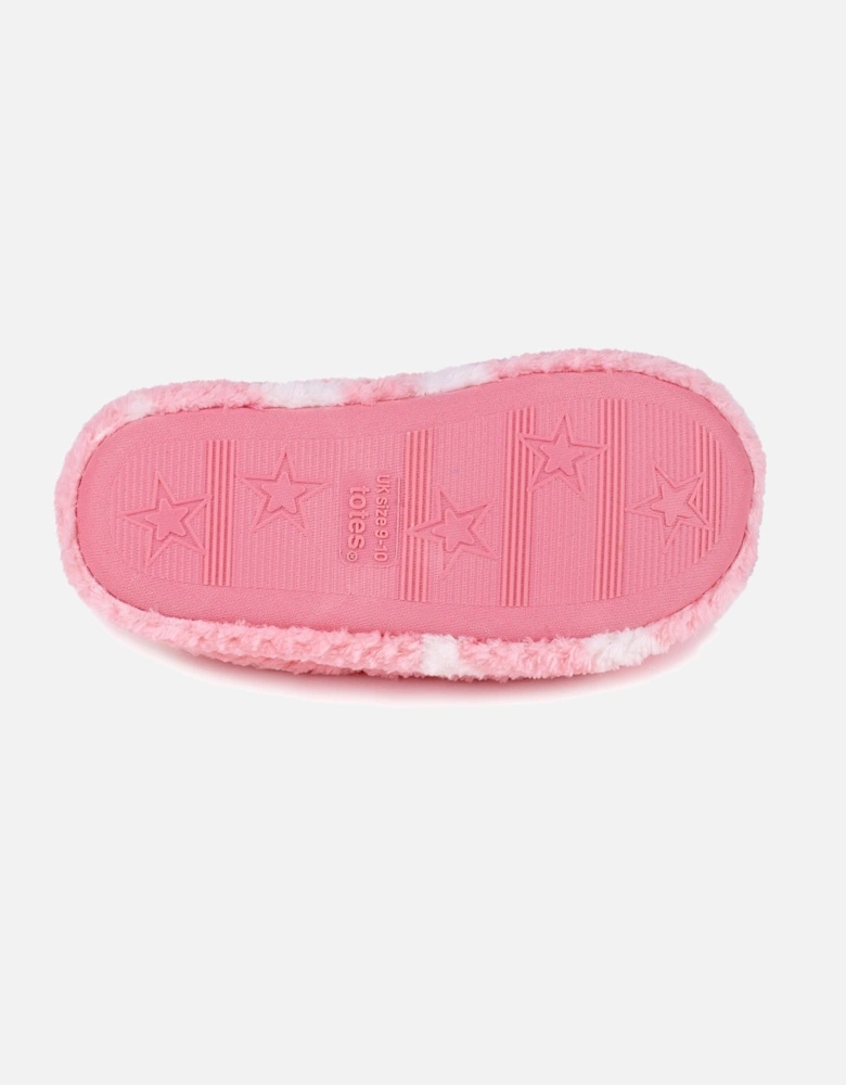 Isotoner PINK STAR Kids Back Slippers Pink