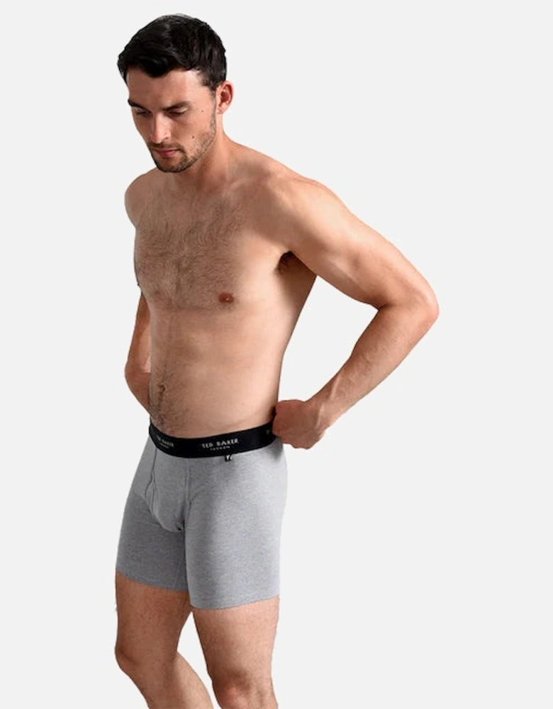 3-Pack Cotton Boxer Briefs Mens Black/White/Grey