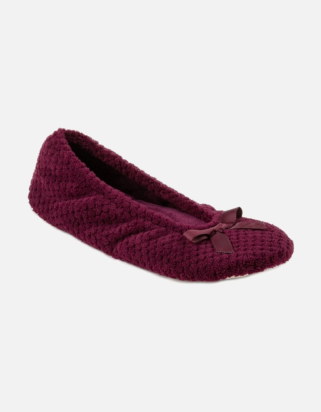 Isotoner POPCORN BALLETS Womens Slippers Burgundy