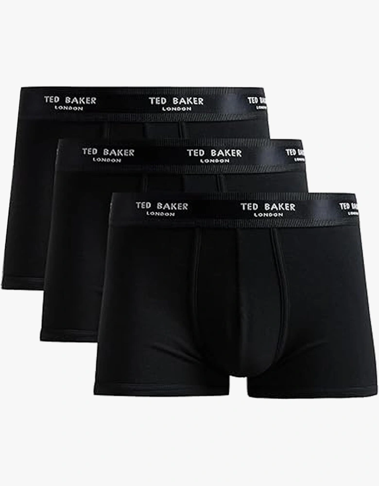 3-Pack Cotton Trunks Mens Black