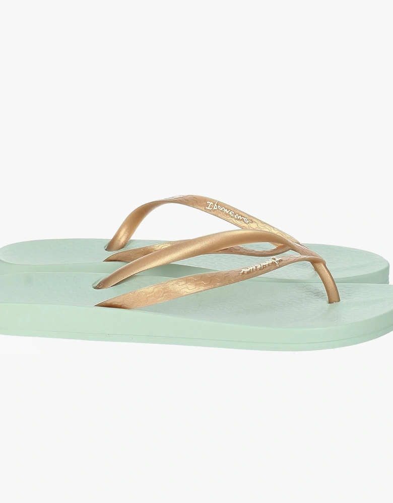 ANATOMICA TAN Womens Flip Flops Gold Mint