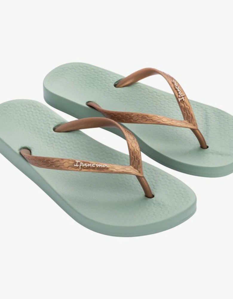 ANATOMICA TAN Womens Flip Flops Gold Mint