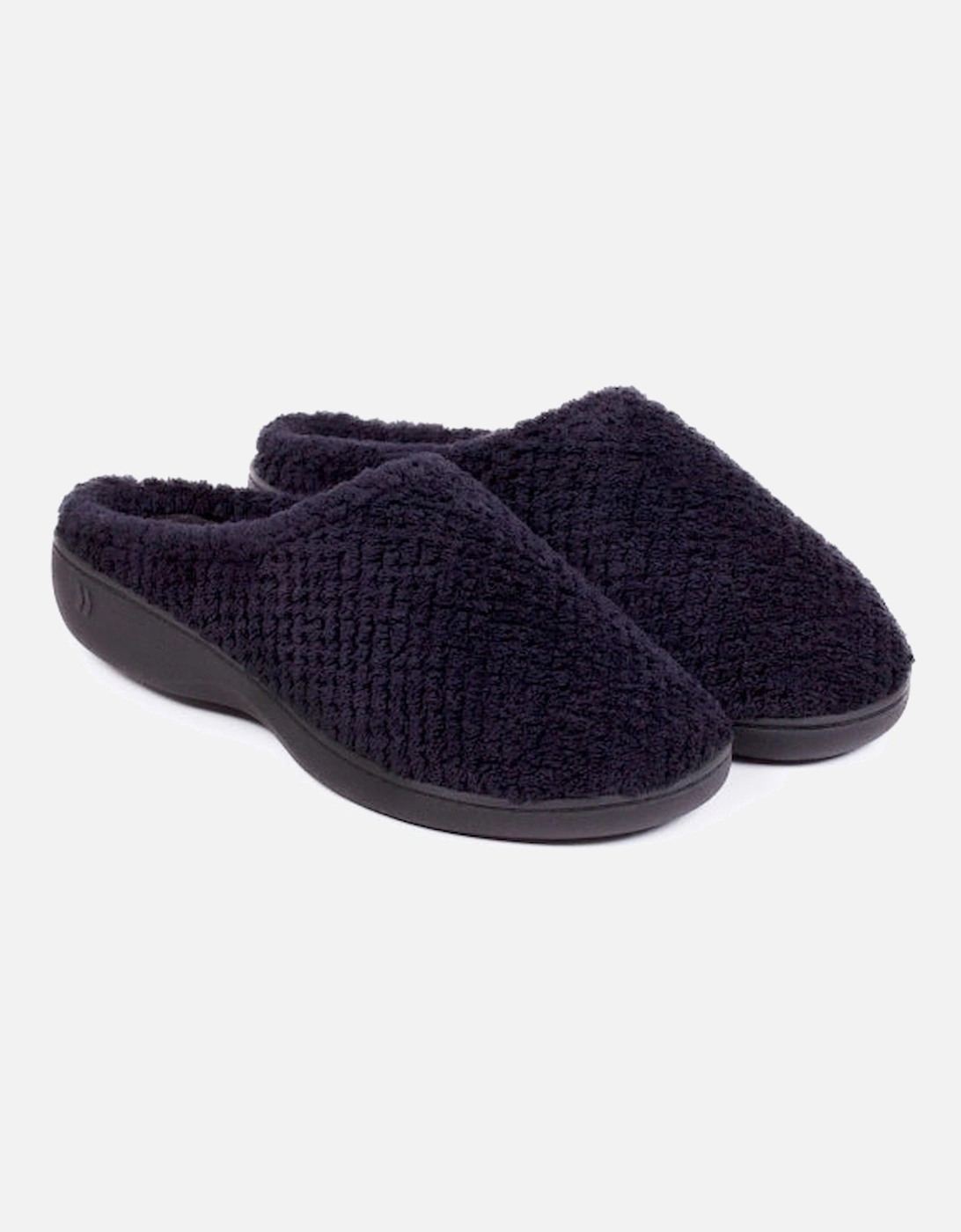 Isotoner POPCORN TERRY Womens Mule Slippers Black