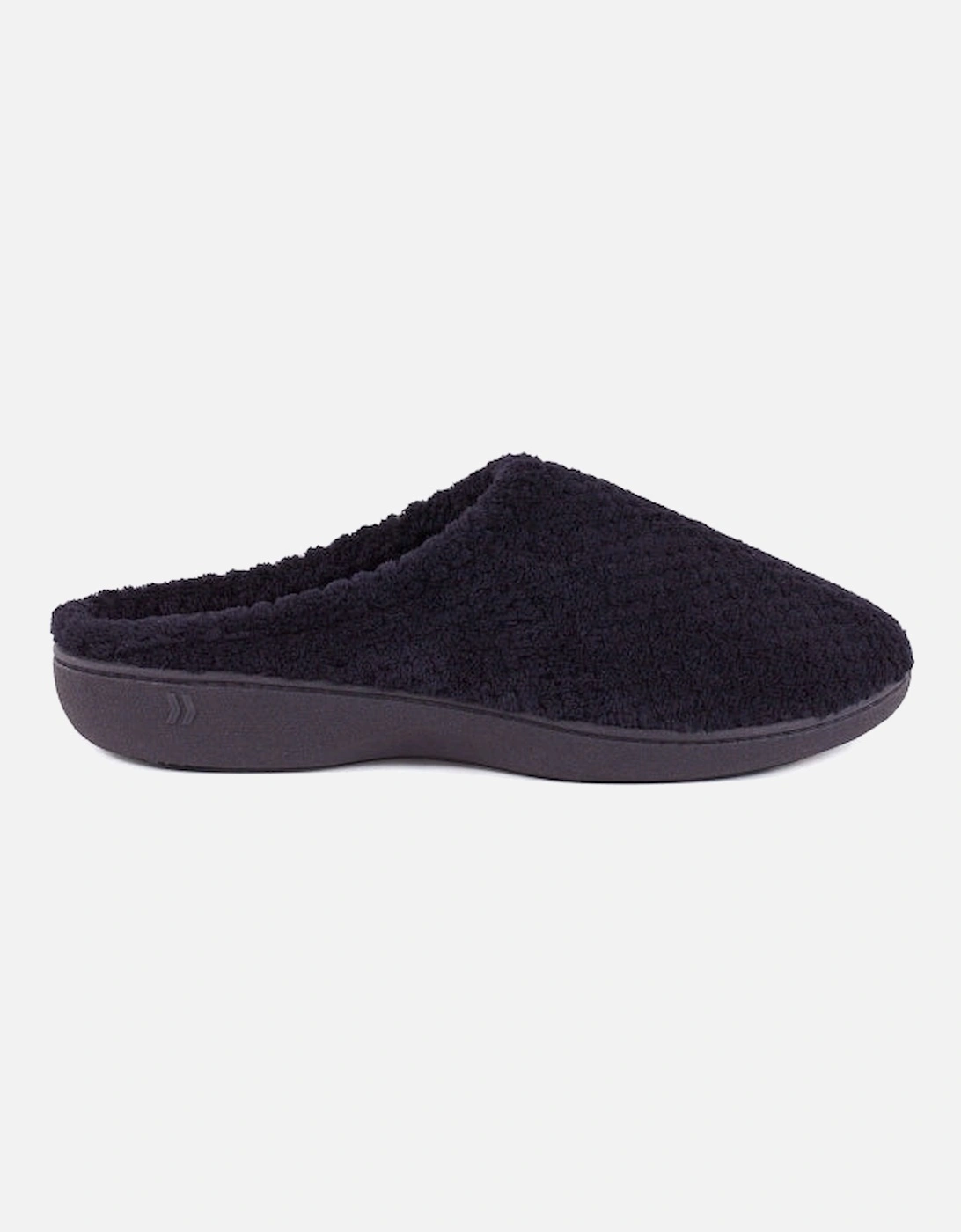 Isotoner POPCORN TERRY Womens Mule Slippers Black, 6 of 5