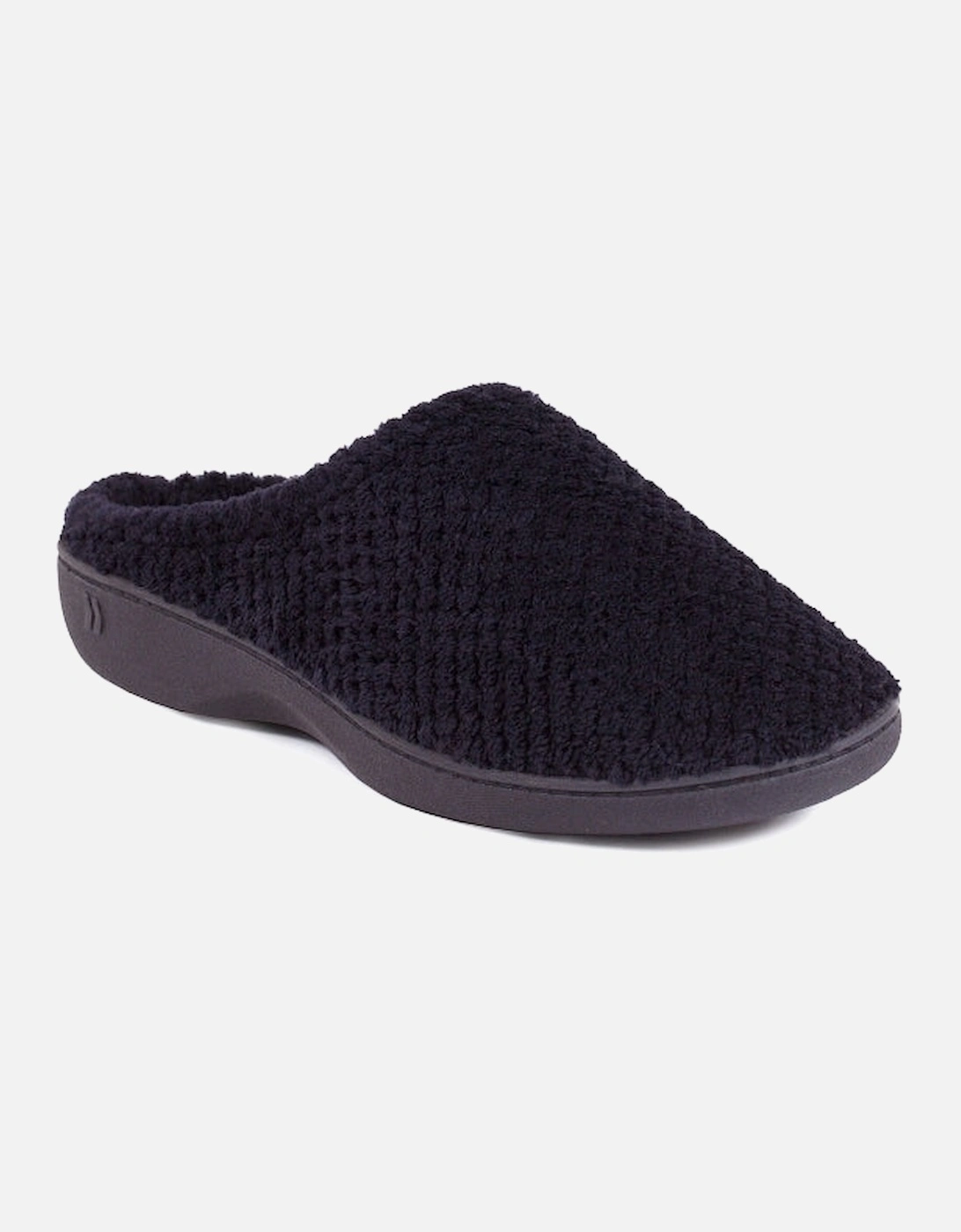 Isotoner POPCORN TERRY Womens Mule Slippers Black