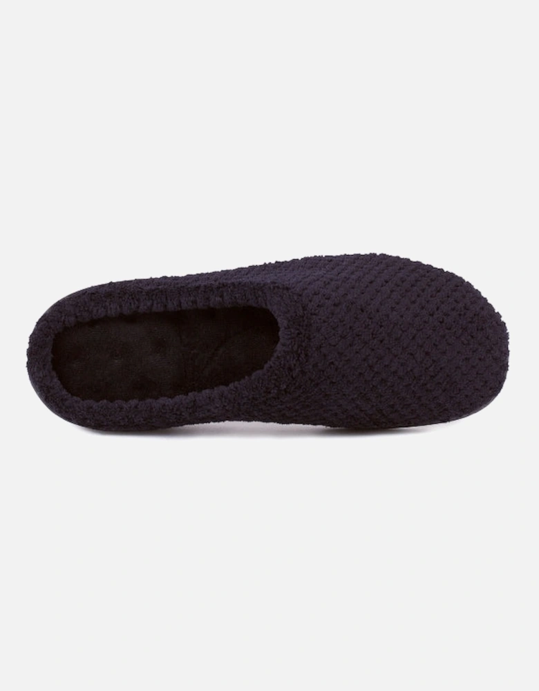 Isotoner POPCORN TERRY Womens Mule Slippers Black