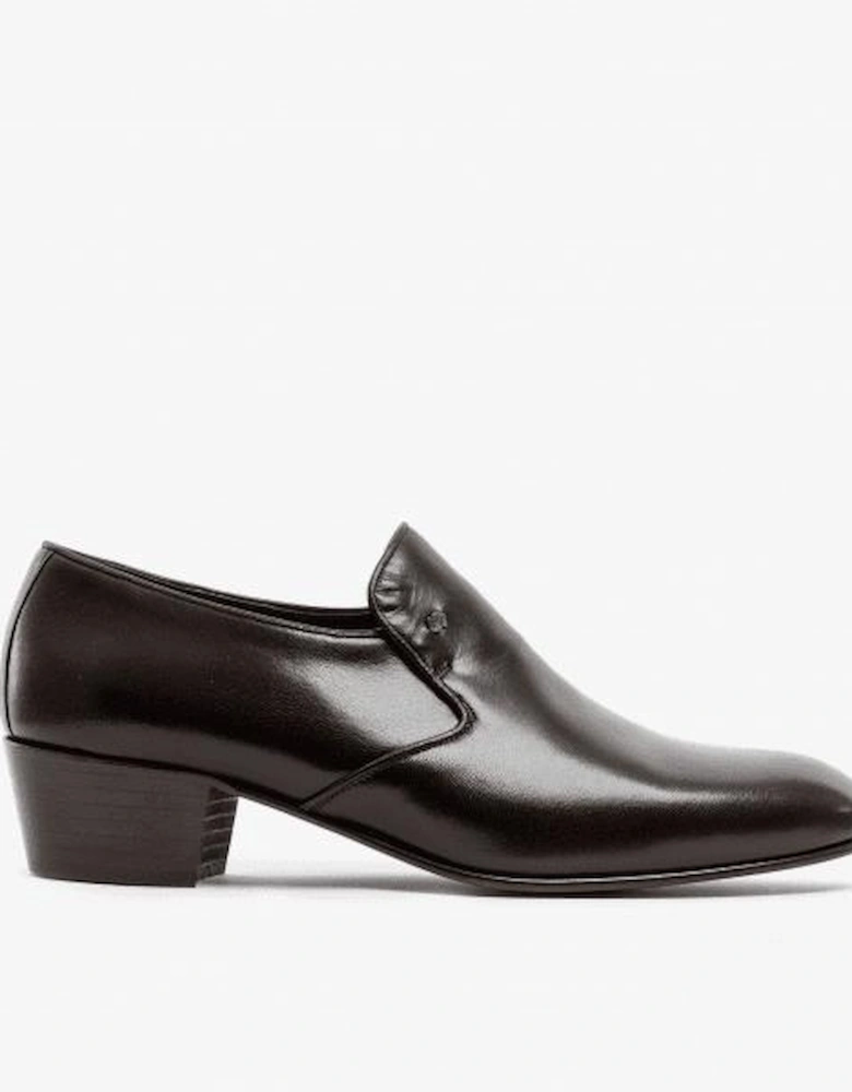 BILBAO Mens Soft Leather Plain Cuban Heel Shoes Dark Brown