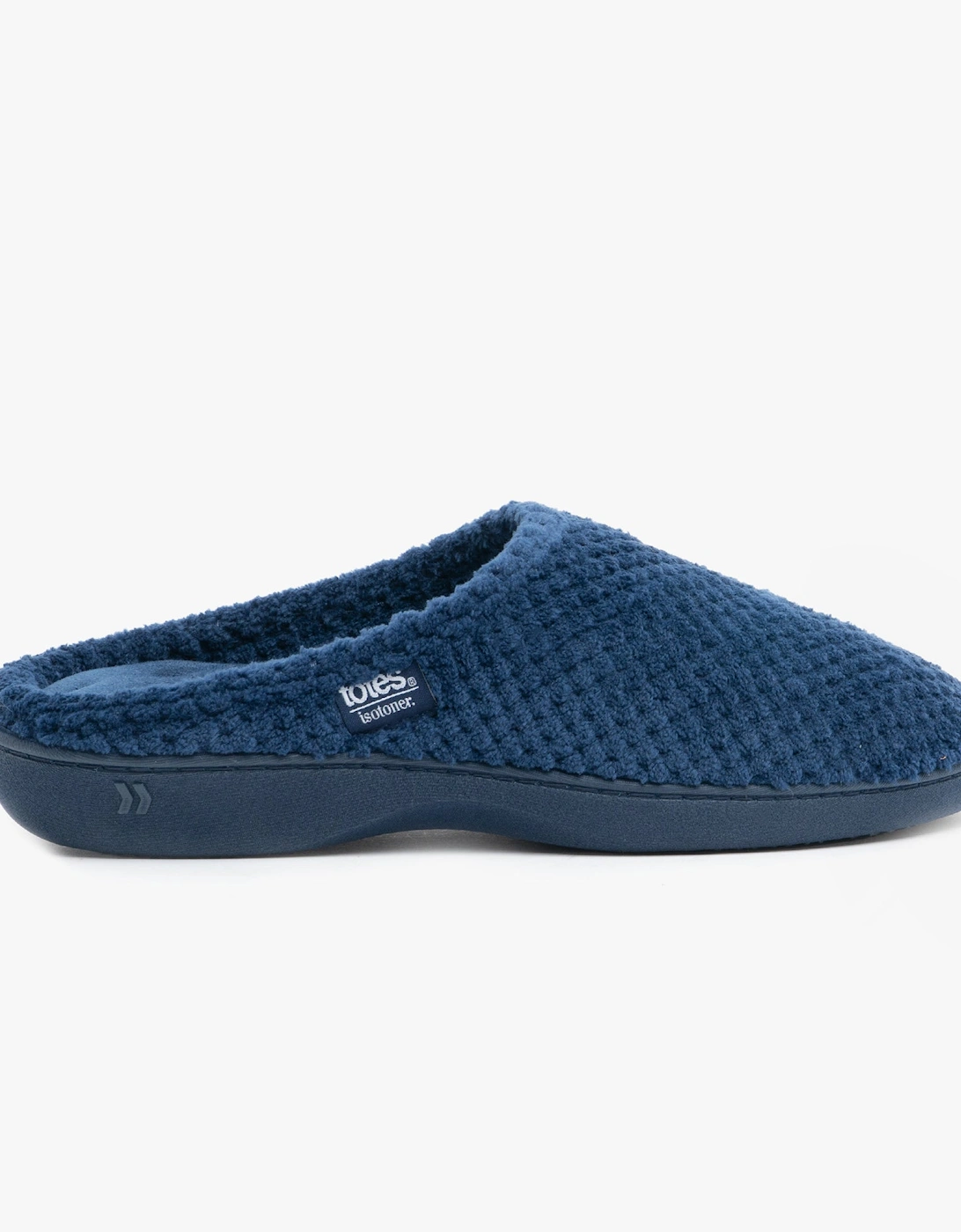 Isotoner POPCORN TERRY Womens Mule Slippers Navy, 7 of 6