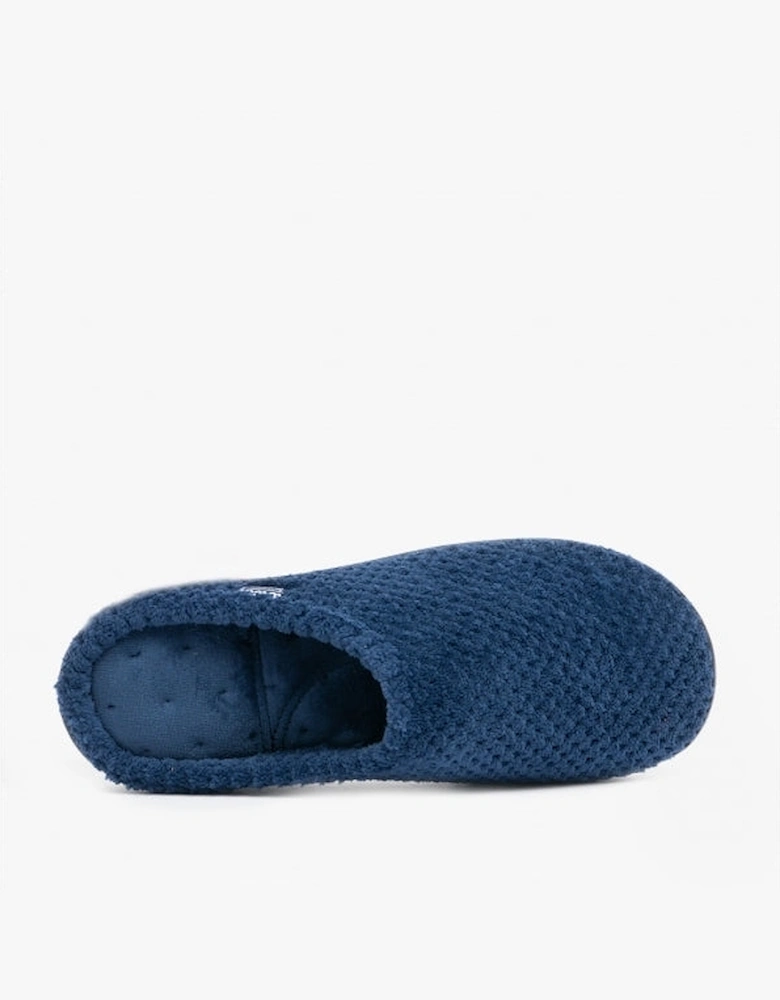 Isotoner POPCORN TERRY Womens Mule Slippers Navy