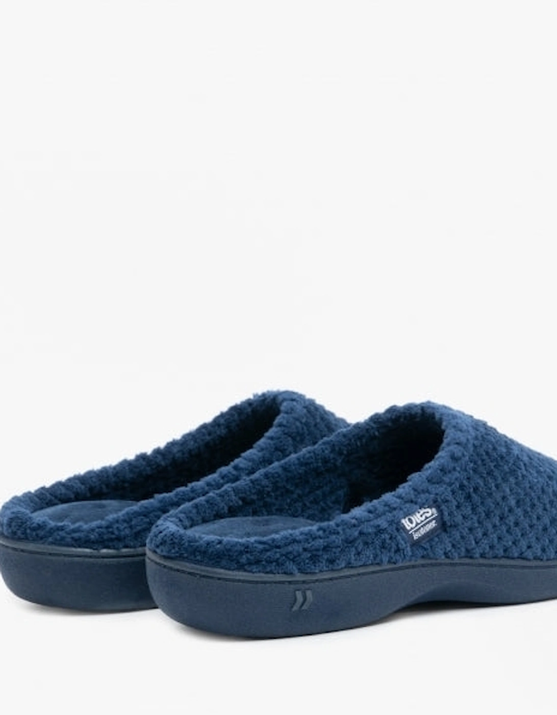 Isotoner POPCORN TERRY Womens Mule Slippers Navy