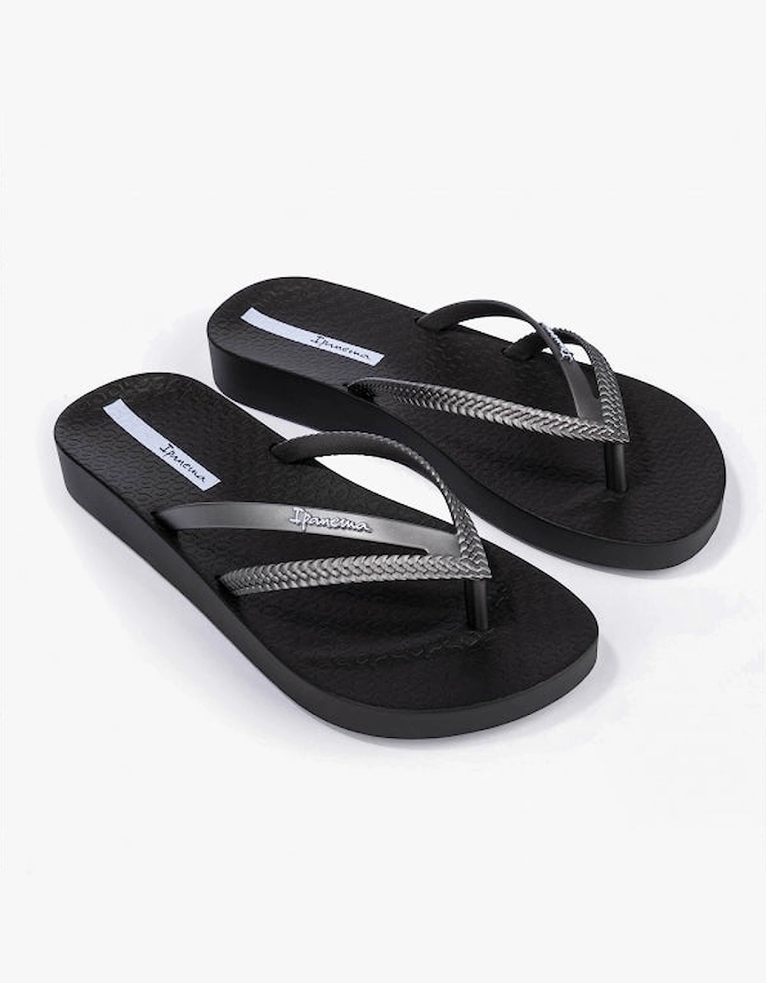 Women's Ipanema BOSSA SOFT Womens Platform Vegan Flip-Flops Gun Black - Size: 6/6.5/7/7.5