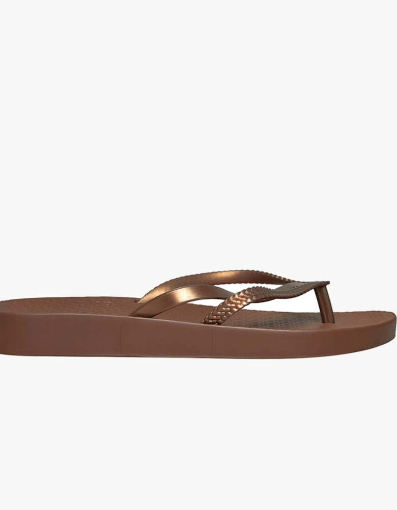 BOSSA SOFT Womens Platform Vegan Flip-Flops Bronze