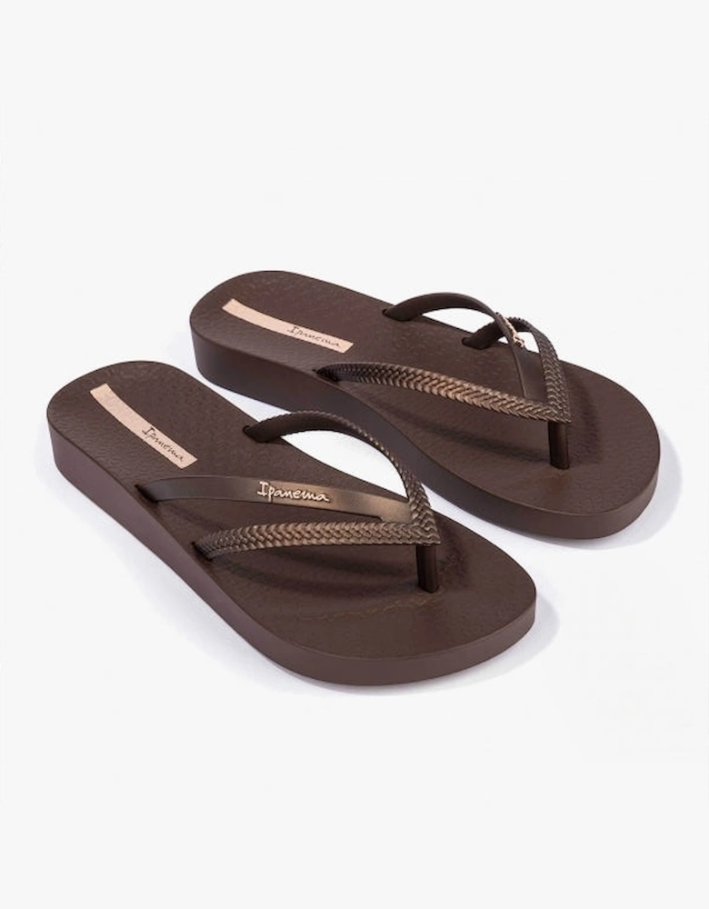 BOSSA SOFT Womens Platform Vegan Flip-Flops Bronze