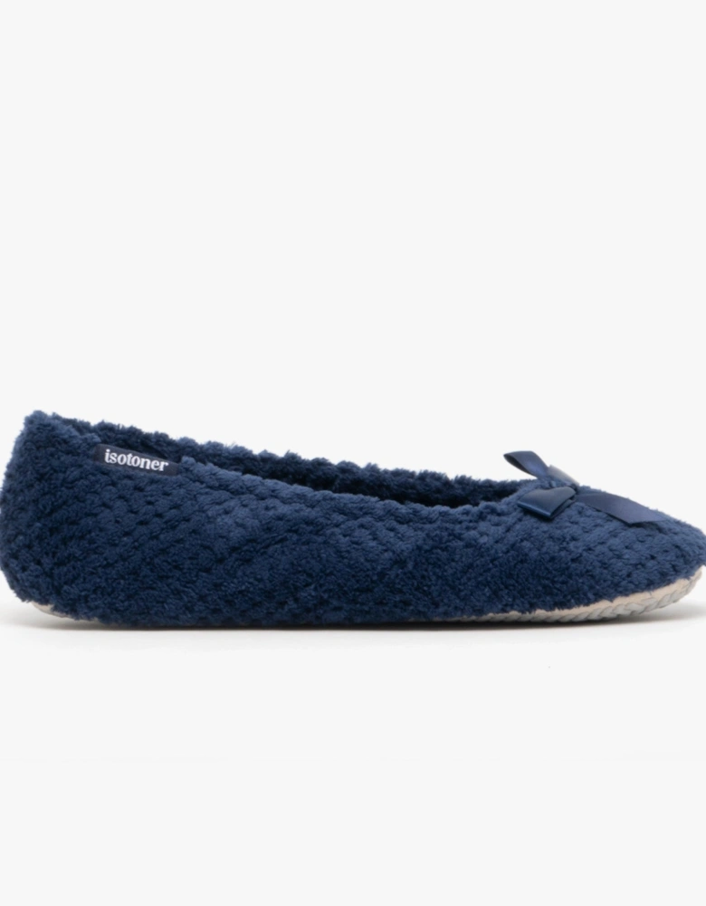 Isotoner POPCORN Womens Ballet Slippers Navy