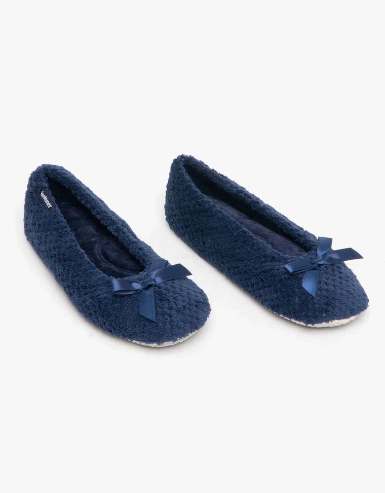 Isotoner POPCORN Womens Ballet Slippers Navy