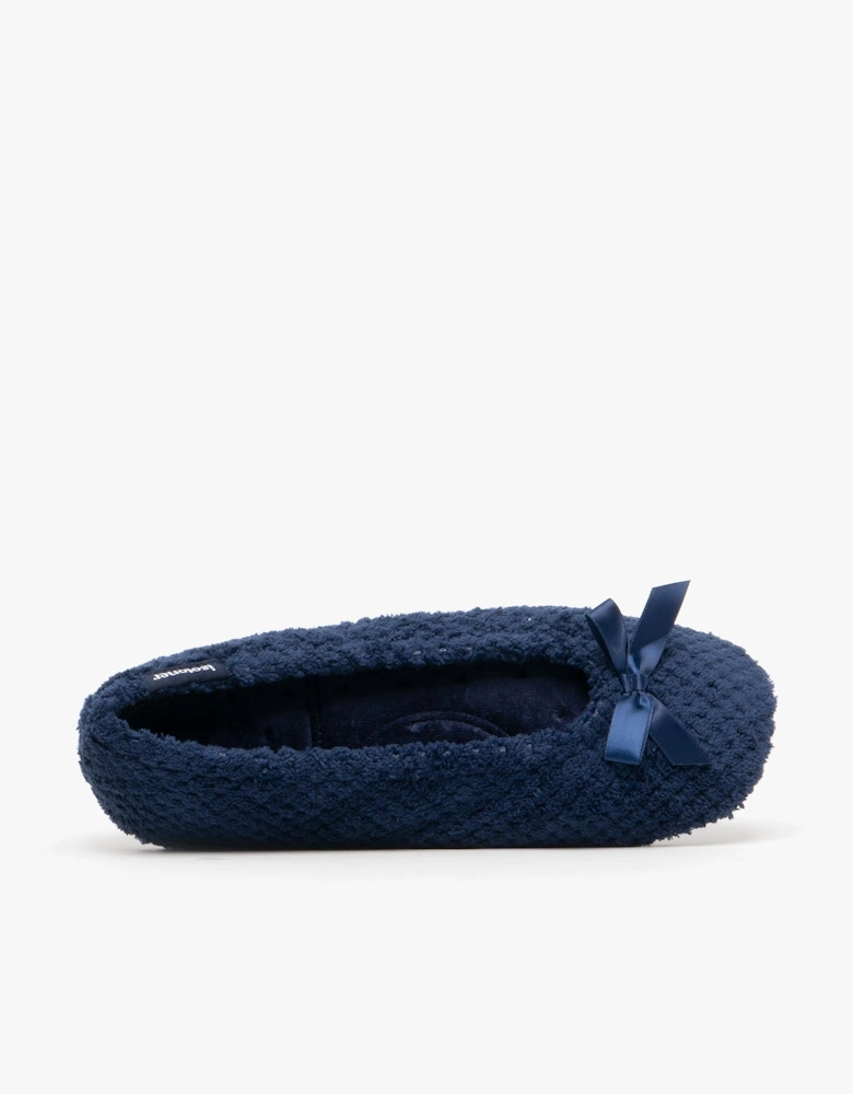 Isotoner POPCORN Womens Ballet Slippers Navy