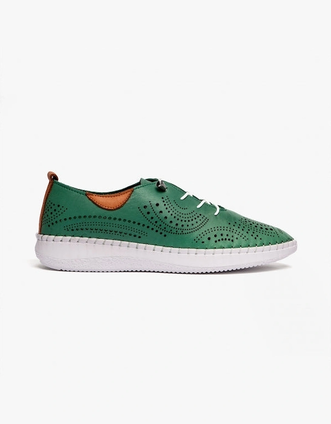 KATYA Womens Bungee-Lace Trainers Green, 7 of 6