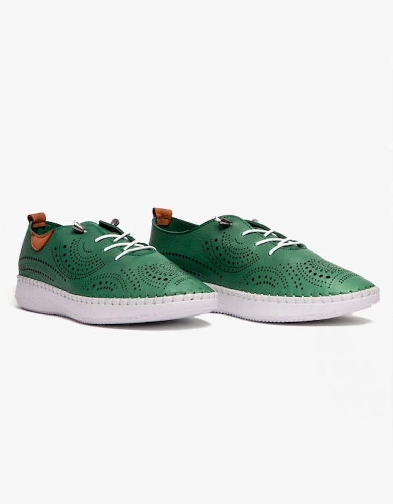 KATYA Womens Bungee-Lace Trainers Green