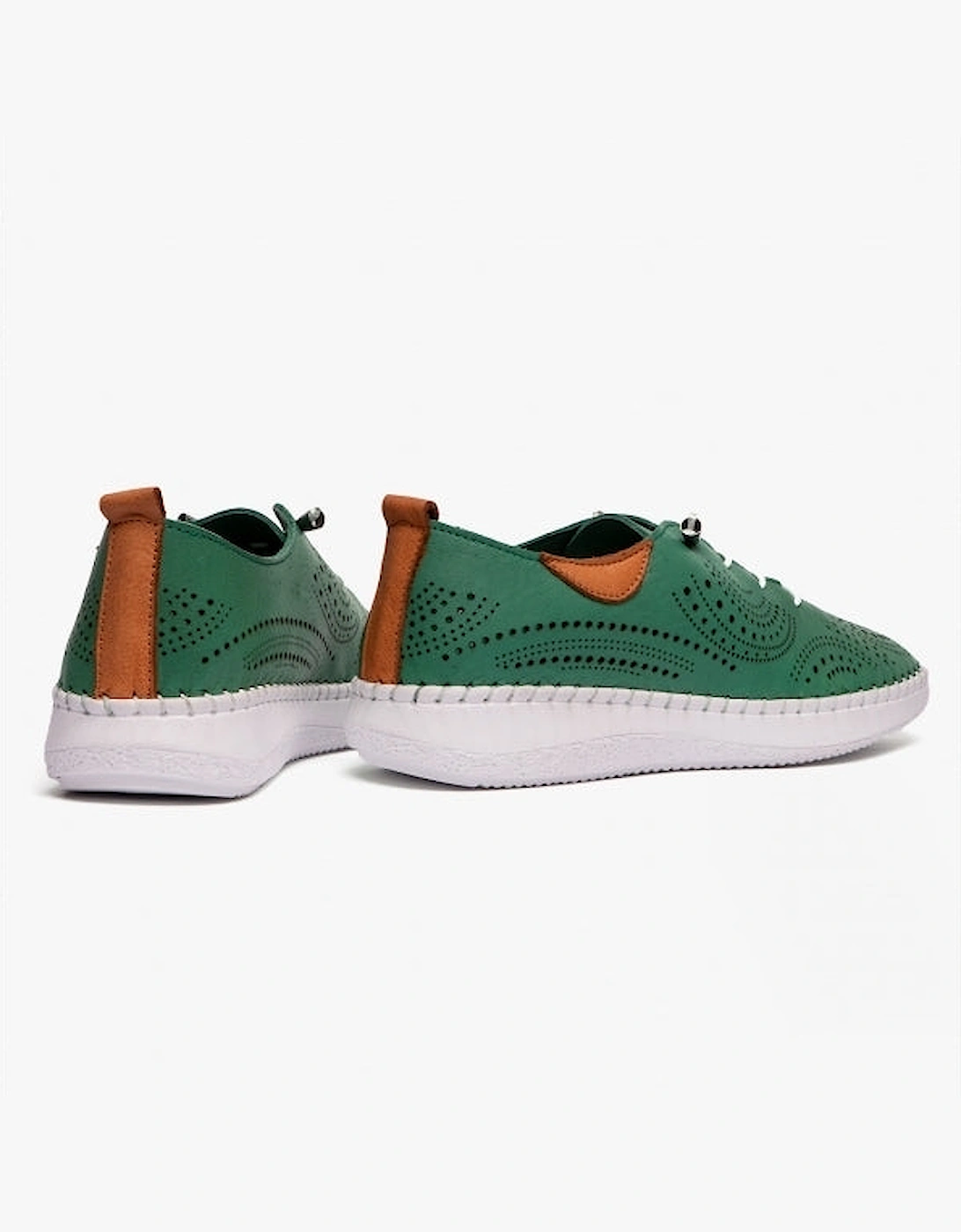 KATYA Womens Bungee-Lace Trainers Green