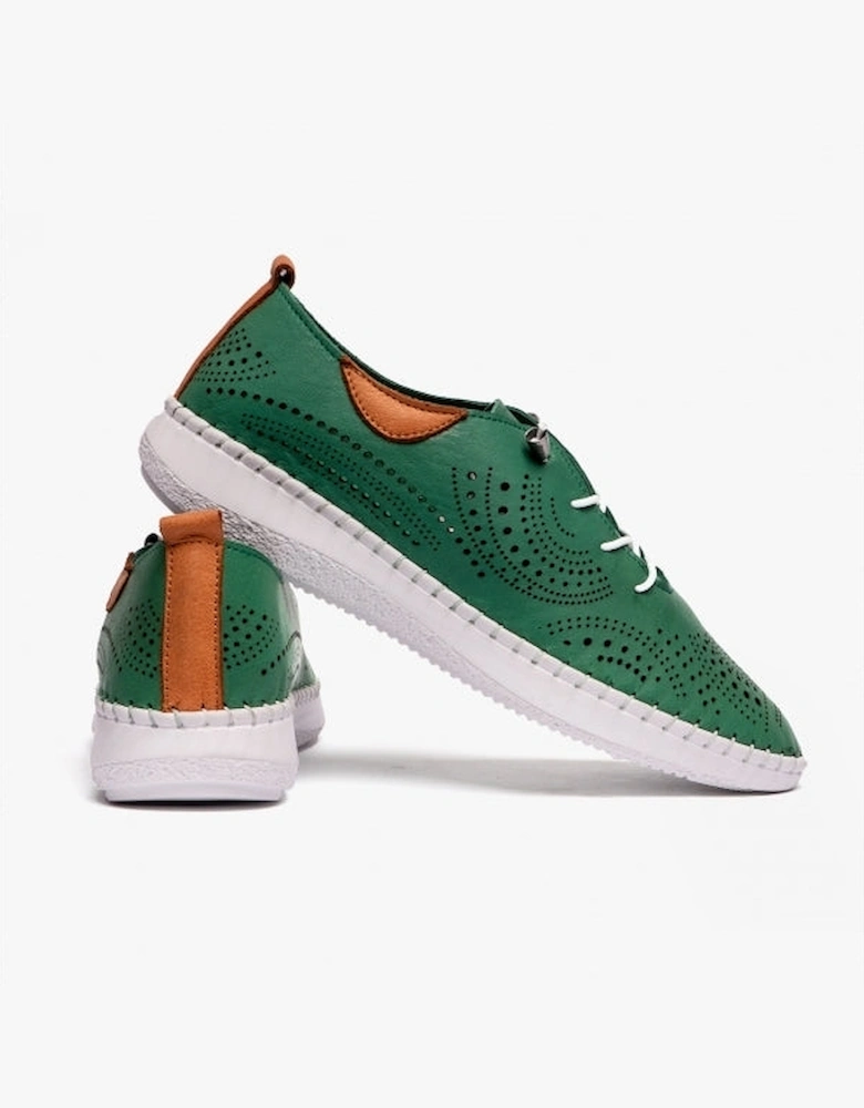 KATYA Womens Bungee-Lace Trainers Green