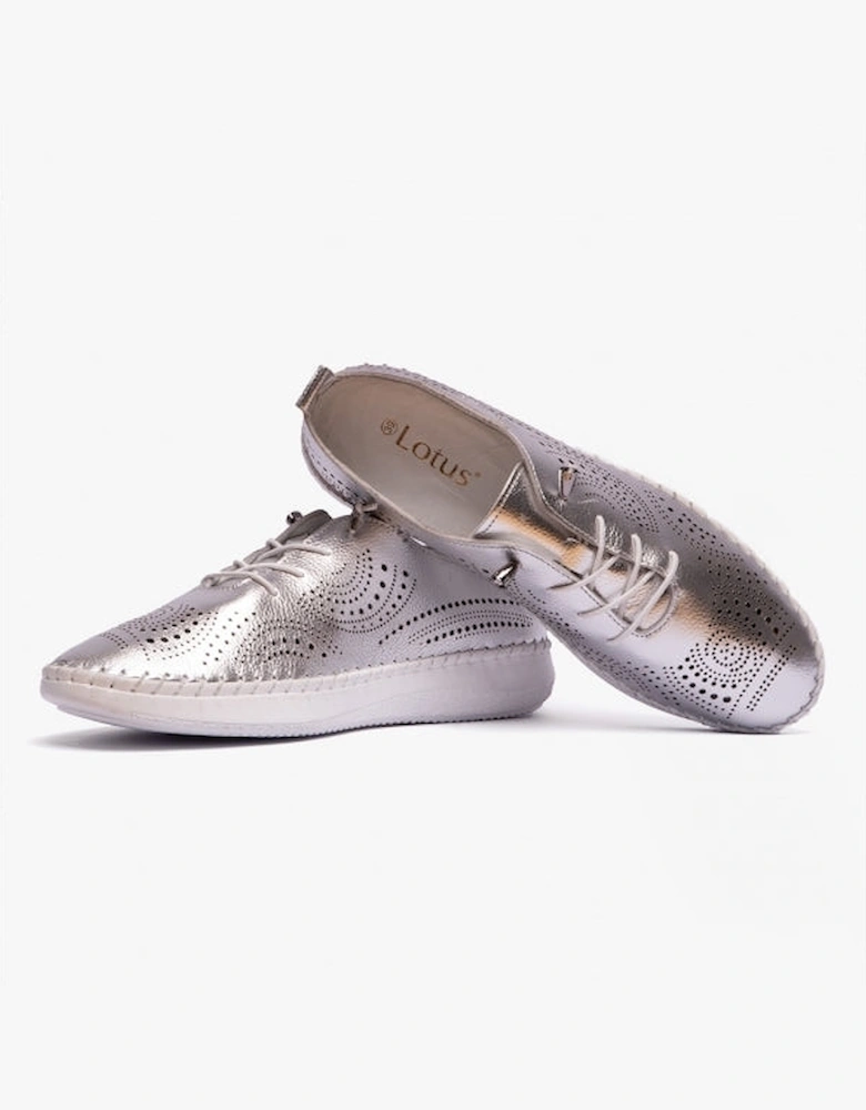 KATYA Womens Bungee-Lace Trainers Silver