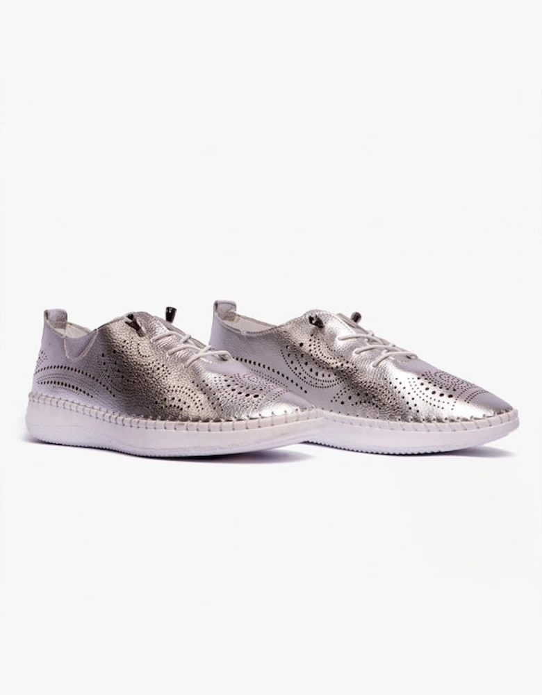 KATYA Womens Bungee-Lace Trainers Silver