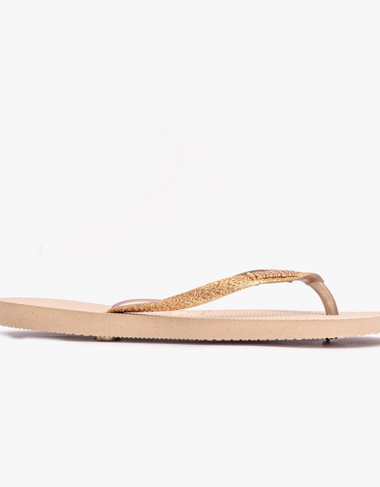 SLIM GLITTER II Womens Flip-Flop Sandals Sand/Golden Light Metallic