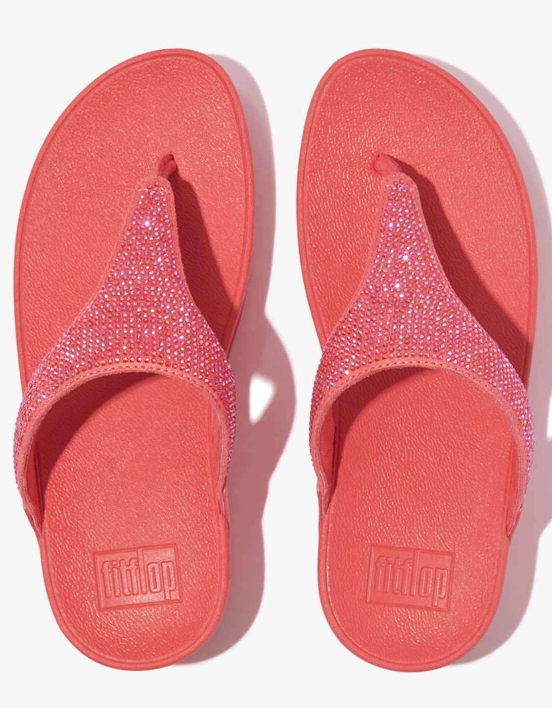 LULU CRYSTAL Womens Toe Post Rosy Coral