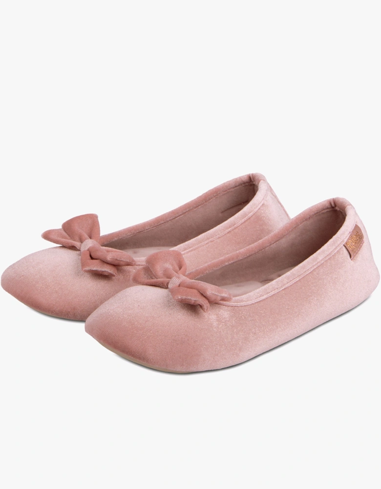 Isotoner SPARKLE VELOUR BALLET Womens Ballet Slippers Pink