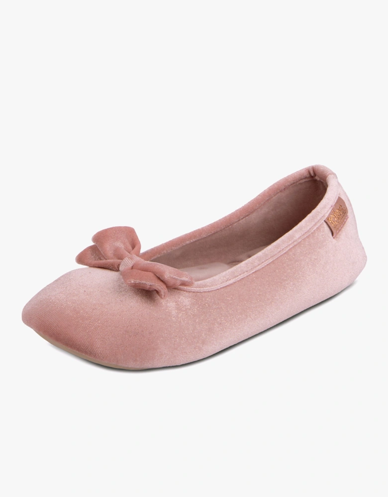 Isotoner SPARKLE VELOUR BALLET Womens Ballet Slippers Pink