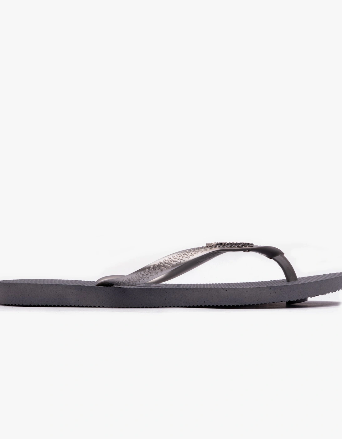 SLIM LOGO METALLIC Womens Flip-Flop Sandals Steel Grey, 6 of 5