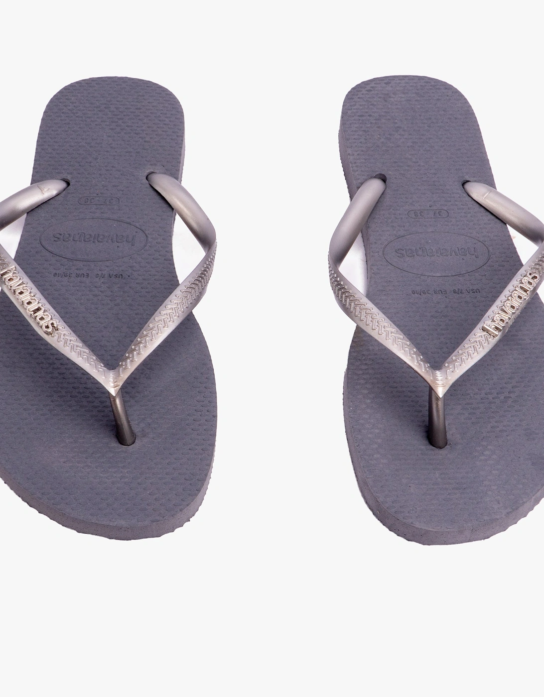 SLIM LOGO METALLIC Womens Flip-Flop Sandals Steel Grey