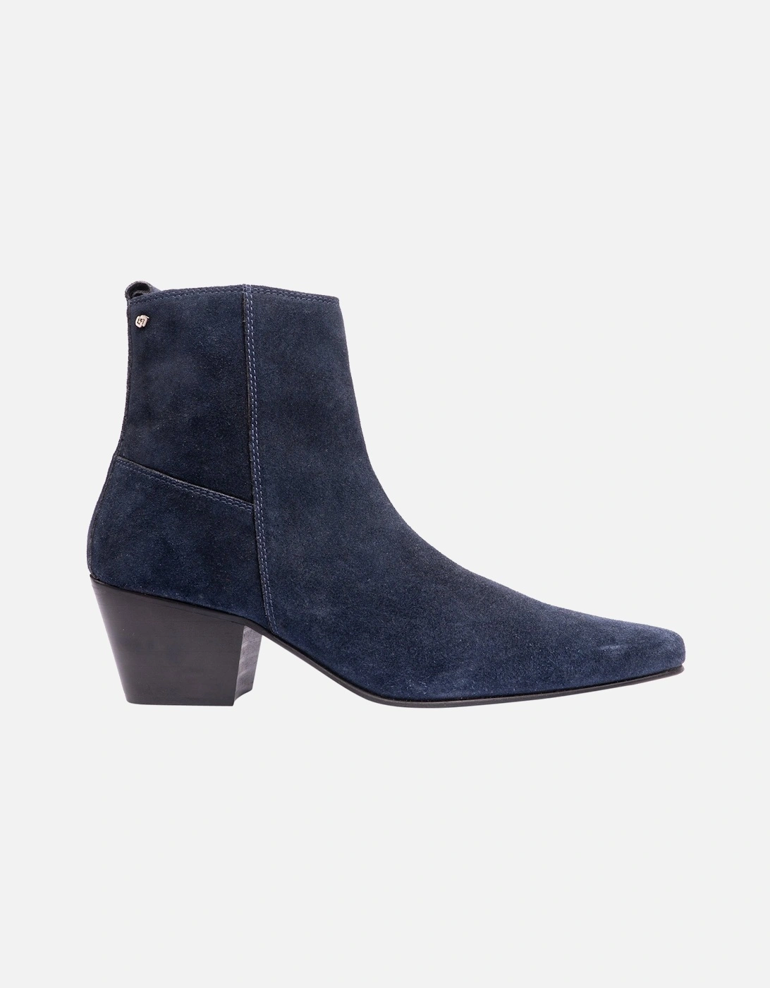 LENNON Mens Cuban Heel Boots Navy Suede