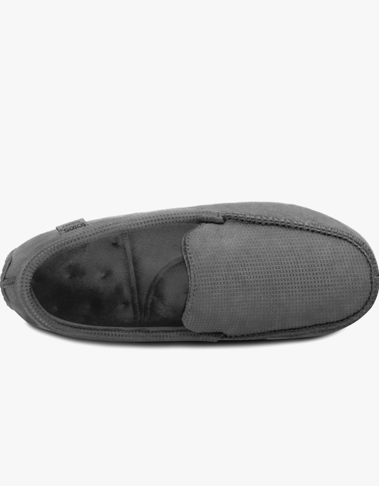 Isotoner SQUARE PATTERNED SMART MOCCASIN Mens Moccasin Slippers Grey