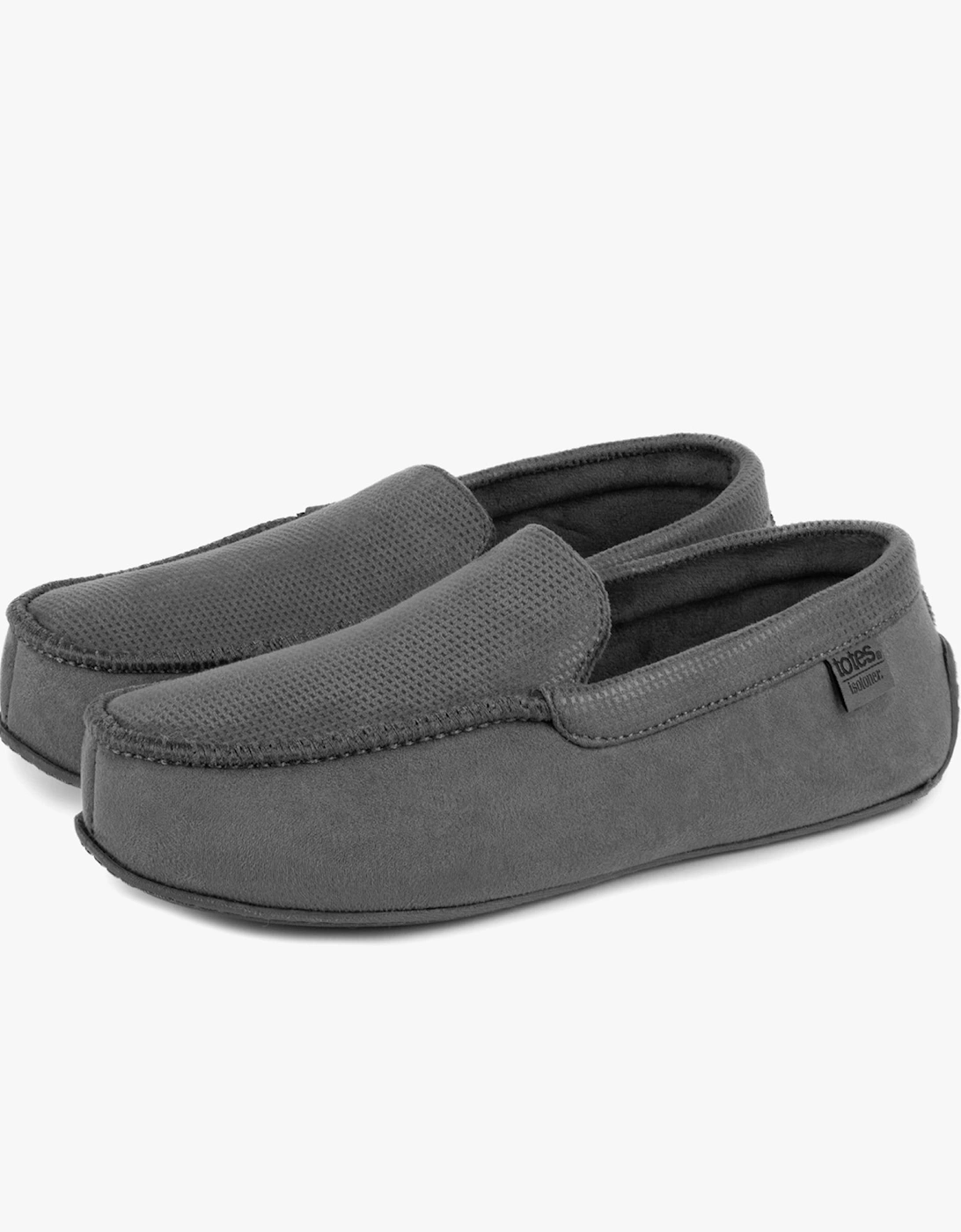 Isotoner SQUARE PATTERNED SMART MOCCASIN Mens Moccasin Slippers Grey