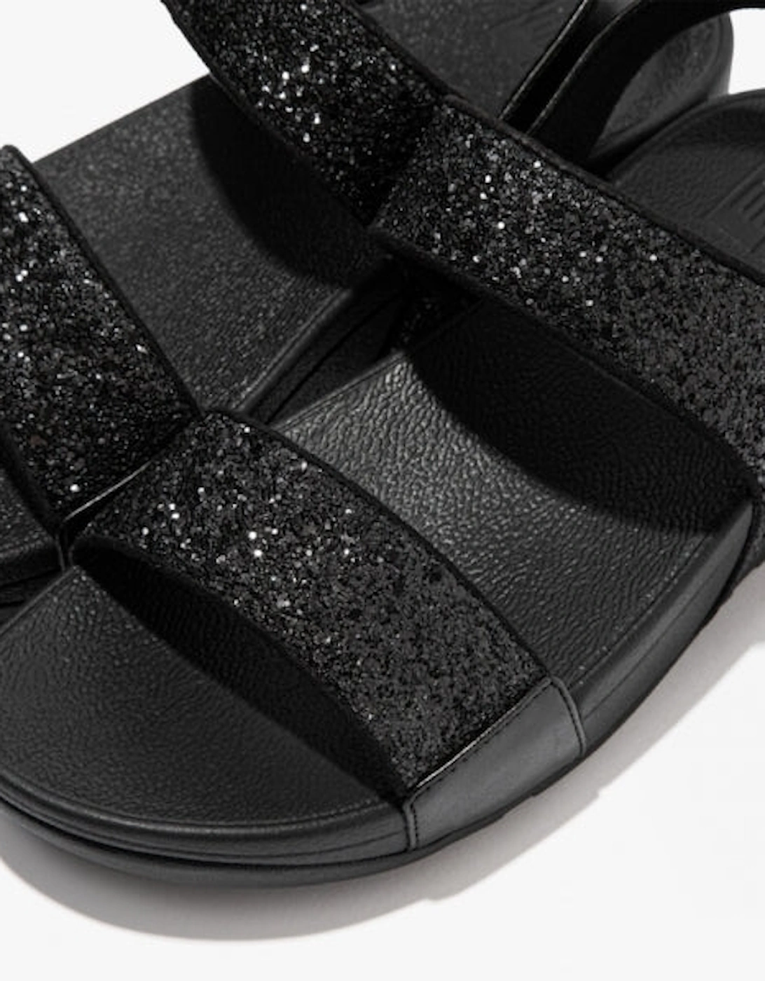 LULU GLITTER Womens Back-Strap Sandals Black Glitter