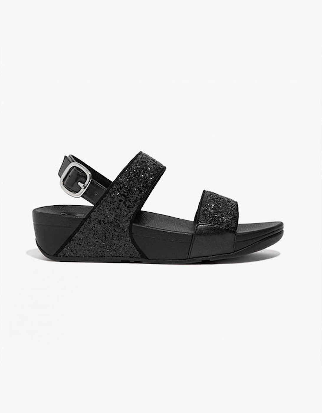 LULU GLITTER Womens Back-Strap Sandals Black Glitter, 7 of 6