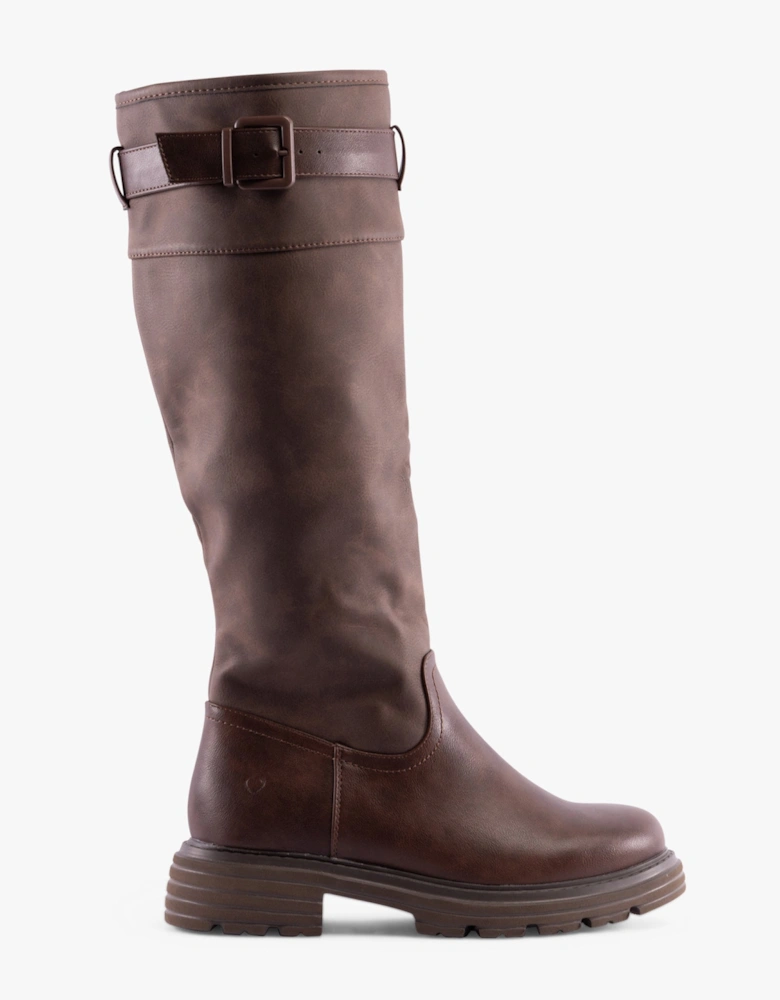 BRIANNA Womens Tall Boots Chocolate