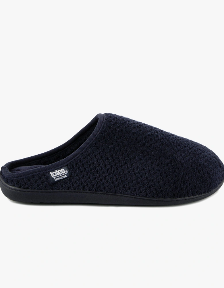 Isotoner SWEPT BACK POPCORN MULE Mens Mule Slippers Navy