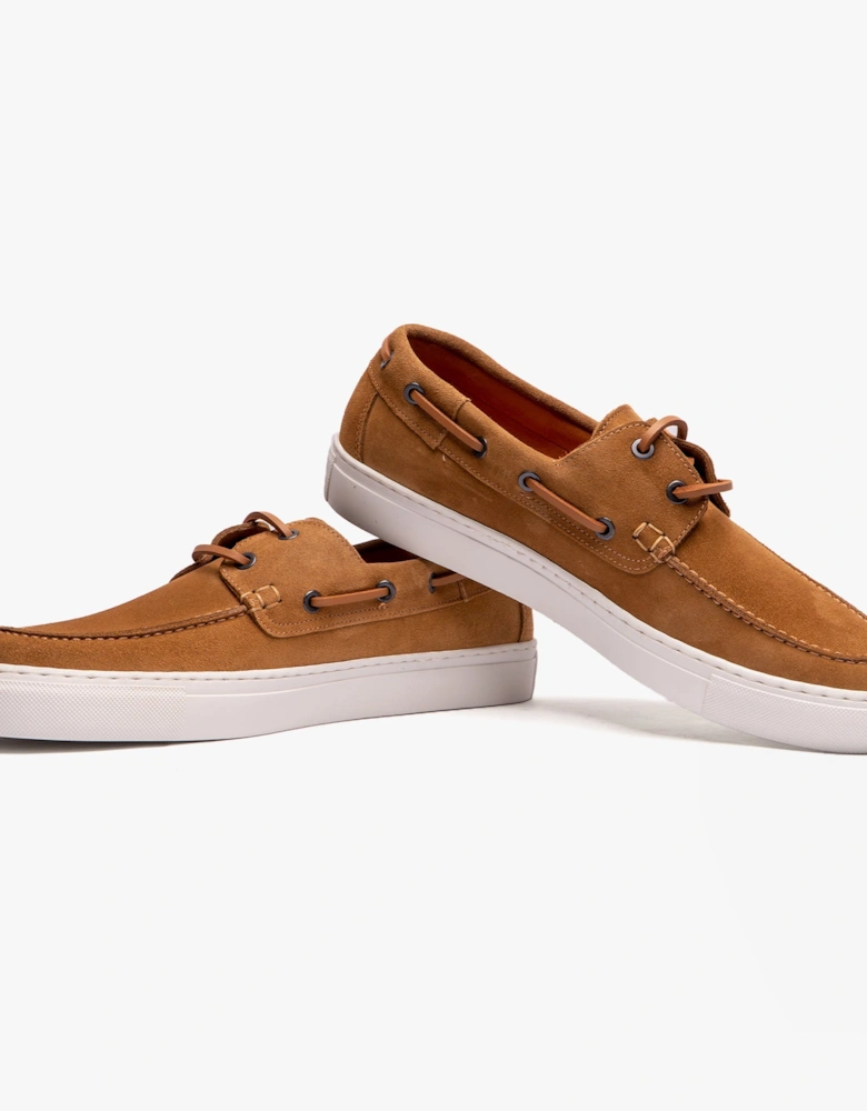 EUENS Mens Boat Shoes Tan