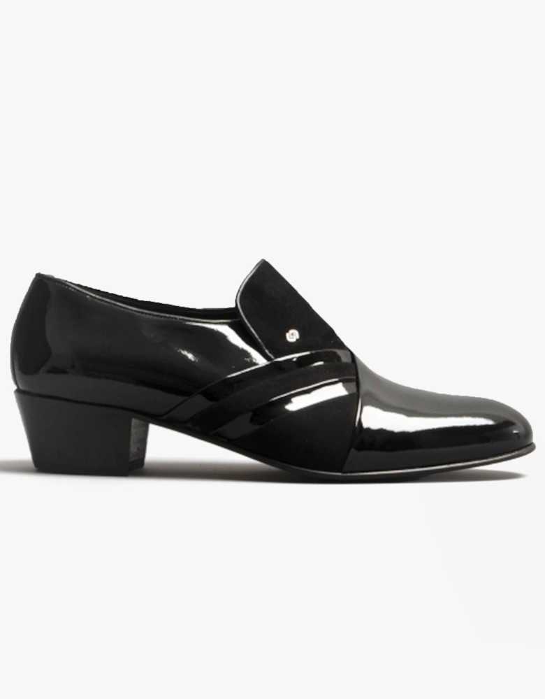 PABLO Mens Patent Leather Cuban Heel Shoes Black