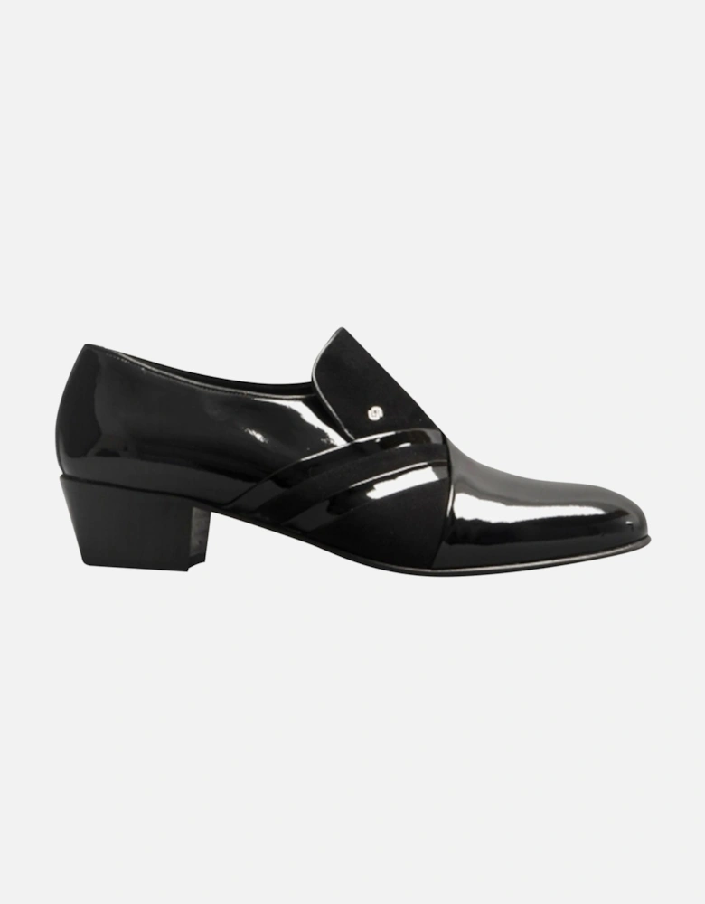 PABLO Mens Patent Leather Cuban Heel Shoes Black