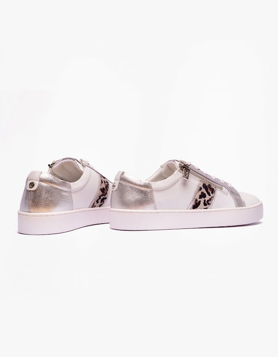 SAHARA Womens Casual Trainers White/Leopard