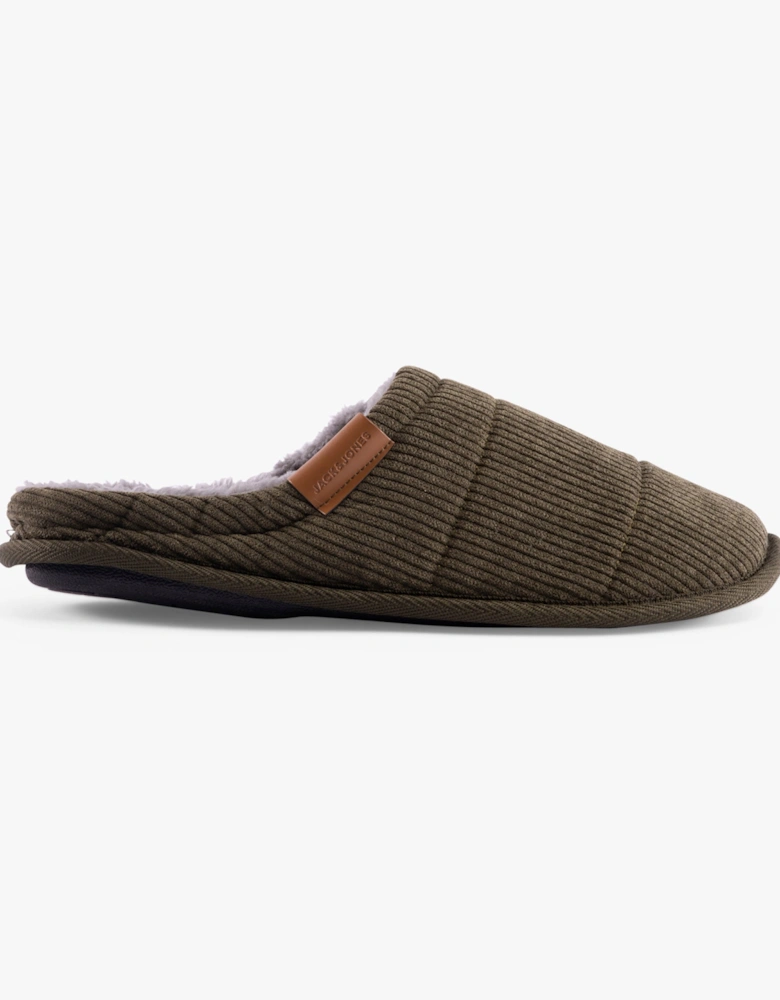 CORDIE Mens Mule Slippers Olive Night