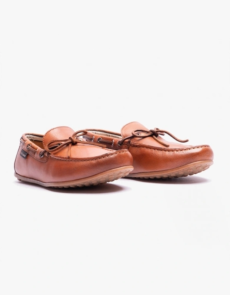 KENNEY P Mens Casual Boat Shoes Tan